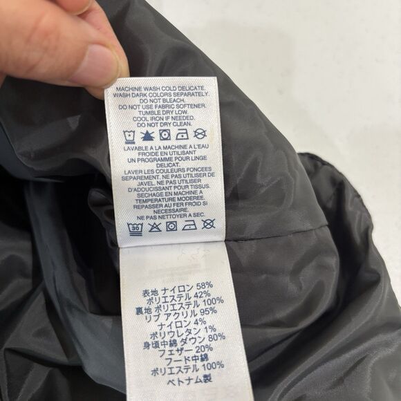 Lands End Women Puffer Jacket Down Fill Gray Hooded OverCoat size 1X Long Warm - Picture 10 of 12